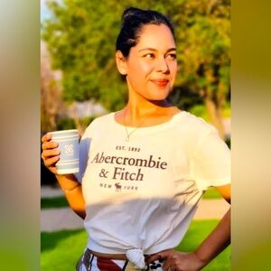 Abercrombie & Fitch Vintage White 1892 Tee Graphic T Shirt Y2K A & F